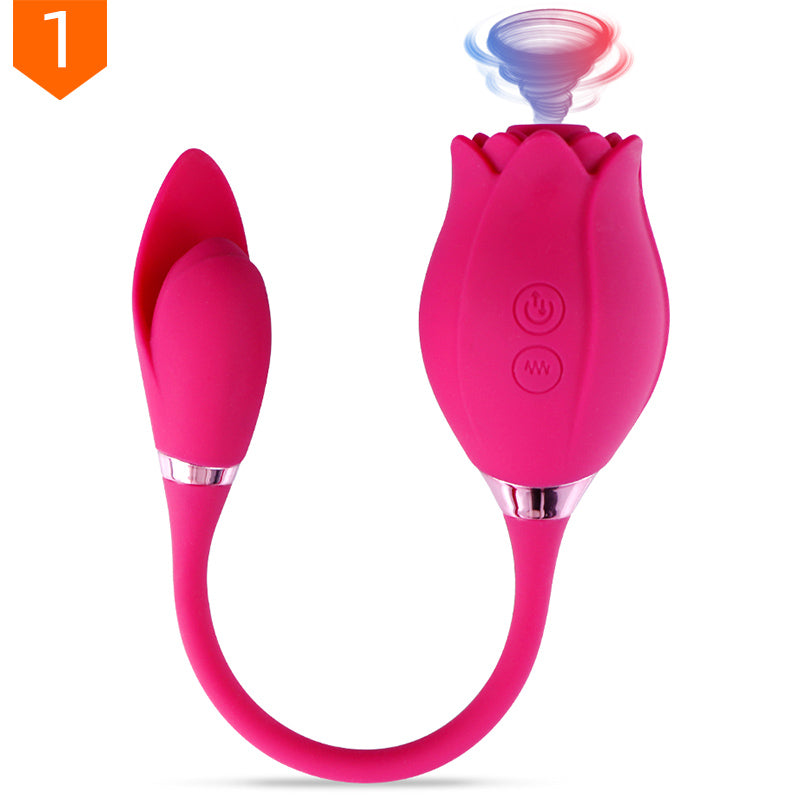 Rose Shaped Vibrator w/ Clitoral Suction | Red Room Fantasies