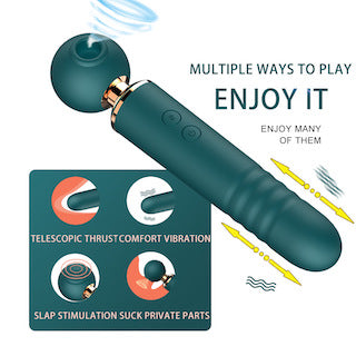 3 in 1 Thrusting Ball Top Vibrator w/ Suction | Red Room Fantasies