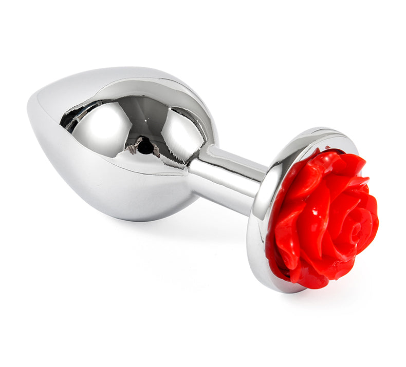 Metal Anal Plug with Rose Design (Set of 3) | Red Room Fantasies