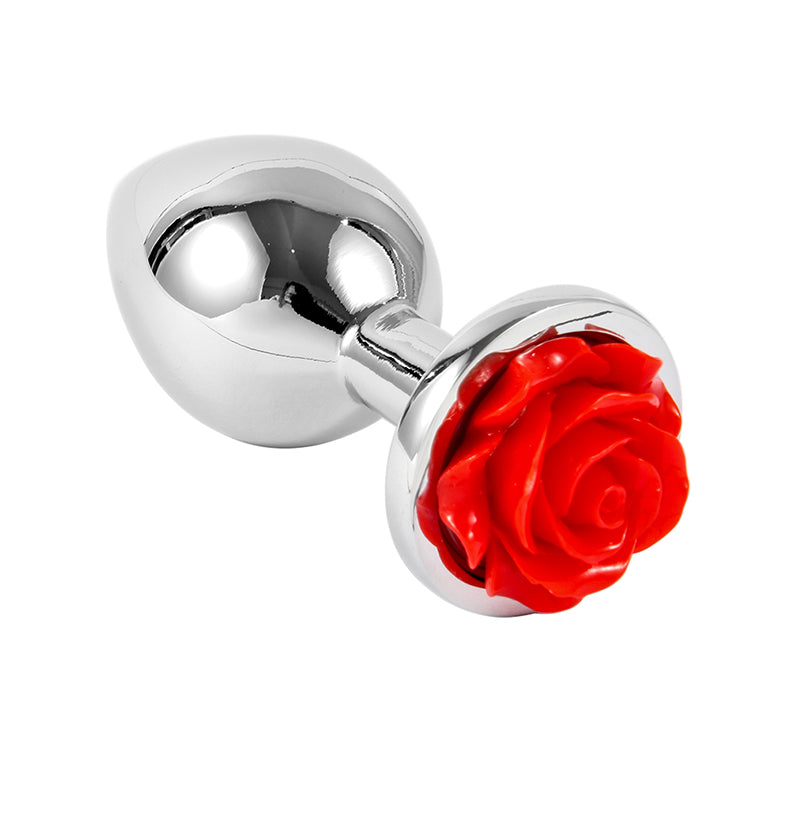 Metal Anal Plug with Rose Design (Set of 3) | Red Room Fantasies