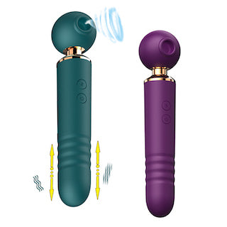 3 in 1 Thrusting Ball Top Vibrator w/ Suction | Red Room Fantasies