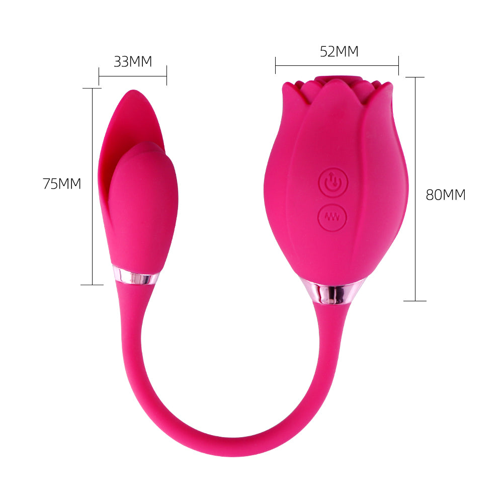 Rose Shaped Vibrator w/ Clitoral Suction | Red Room Fantasies