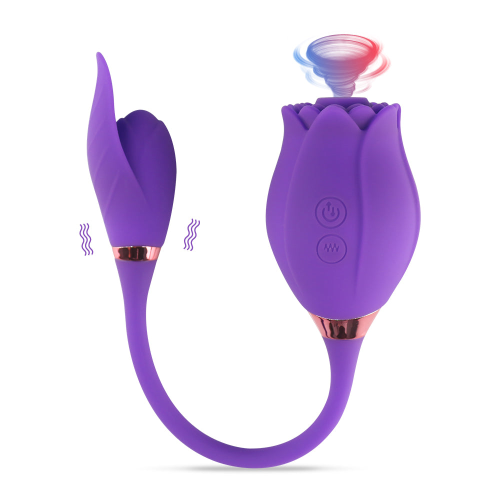 Rose Shaped Vibrator w/ Clitoral Suction | Red Room Fantasies