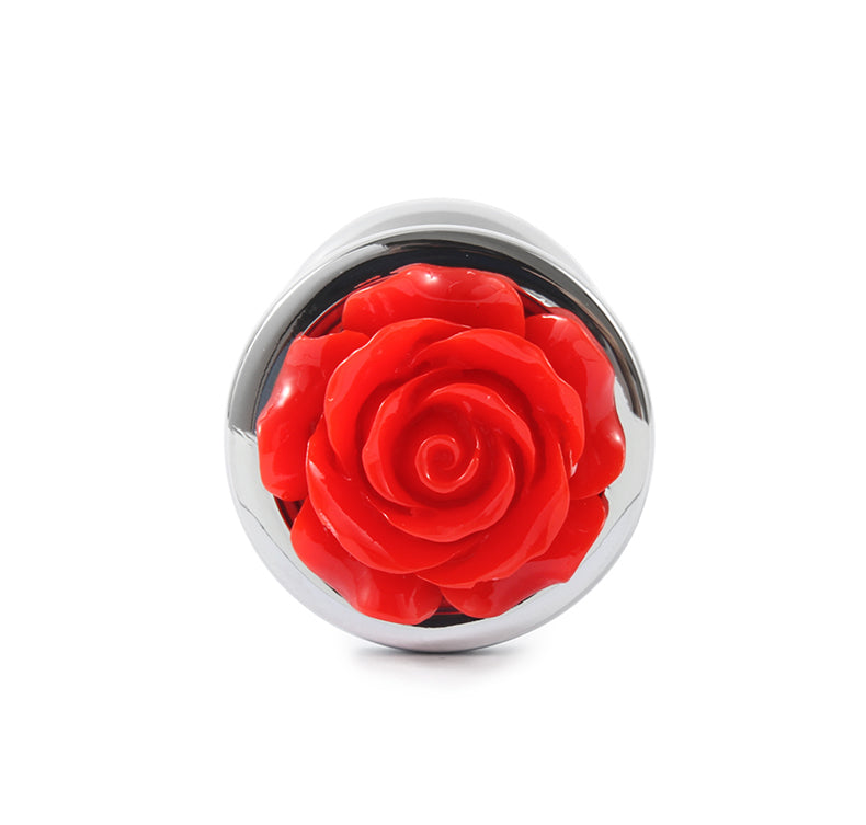 Metal Anal Plug with Rose Design (Set of 3) | Red Room Fantasies